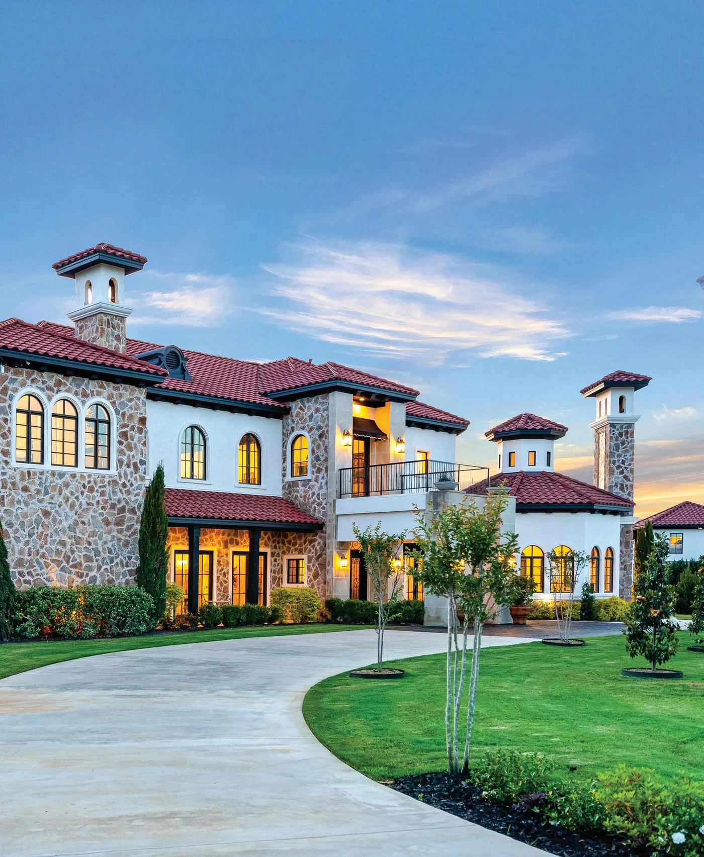 Luxury home at dusk